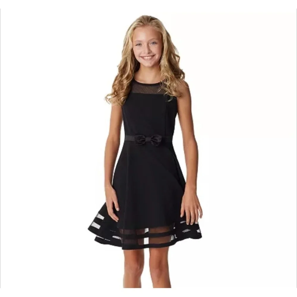 calvin klein little black dress Girls' Sleeveless Party Dress, Black, 2T: Clothing, Shoes & Jewelry trend sheath dress featuring a statement puff sleeve and fitted silhouette Calvin Klein Girls 4-6X Illusion